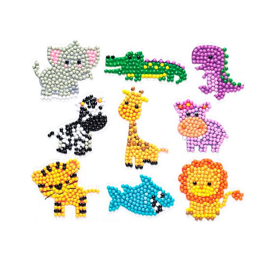 Kit créatif stickers Diamond Painting « Animaux du zoo »