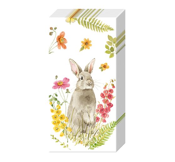Papiertaschentücher "Hoppelhase im Frühling"