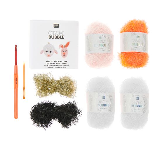 Kit crochet Rico Design Creative Bubble « Lapin + Agneau »