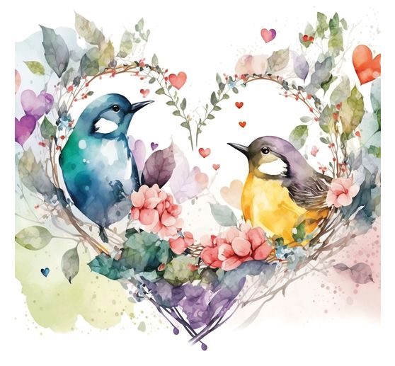 Serviette "Loving Birds"