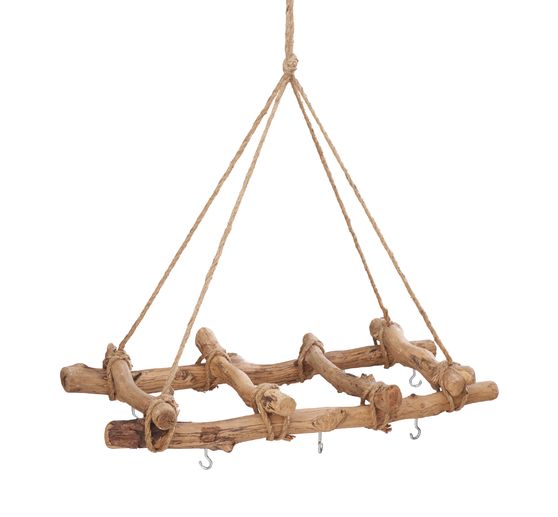 Wooden decorative ladder with eyelets, for hanging