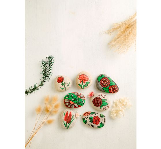 Creative set "Sag's mit Blumen - Florale Botschaften auf Steinen. Mit Anleitungsbuch und Material"