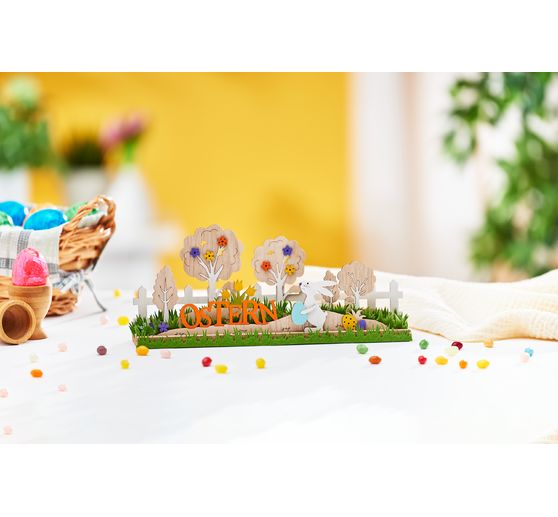 Décoration à emboîter en bois VBS « Paysage de Pâques »