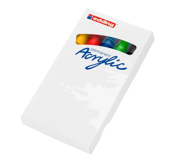 Marqueurs acrylique edding 5100 « Basic », pointe moyenne, set de 5