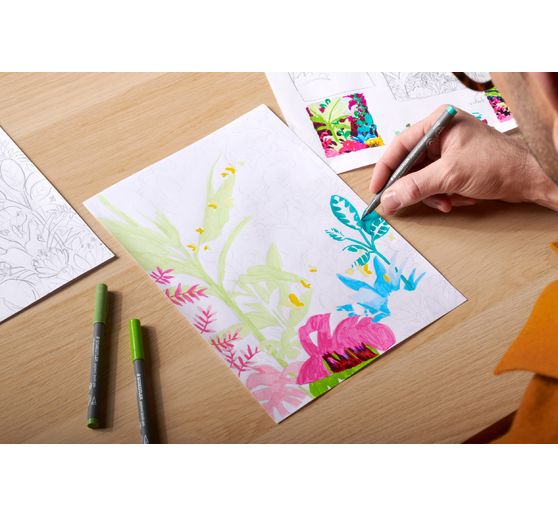 STAEDTLER Pigment brush pen, 12er-Set