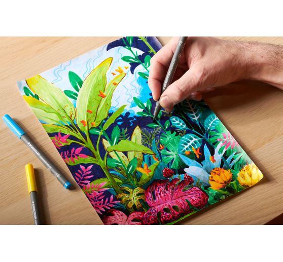 STAEDTLER Pigment brush pen, 12er-Set