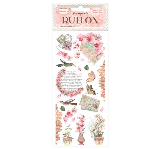 Feuille de décalcomanies Rub-On « Orchid and Cats - Letters »