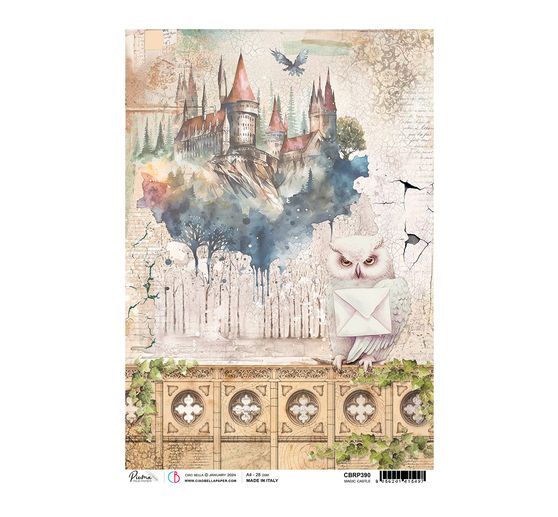 Soie de paille à motifs « Wizard Academy – Magic Castle »