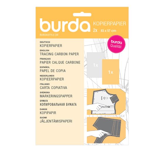 Papier calque carbone Burda, Blanc /Jaune 