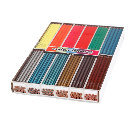 Crayons de couleur Colortime XXL « Metallic & Neon », mine 3 mm