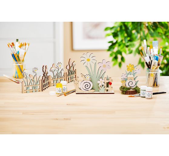 Décoration à emboîter en bois VBS « Jardin d'escargots »
