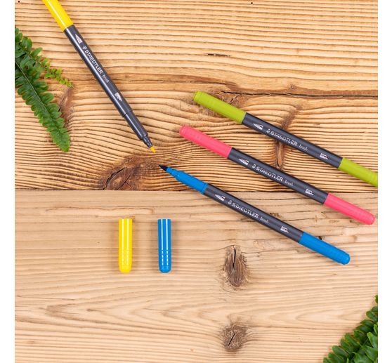 Feutres double pointe pinceau et fine STAEDTLER, 18 pc.