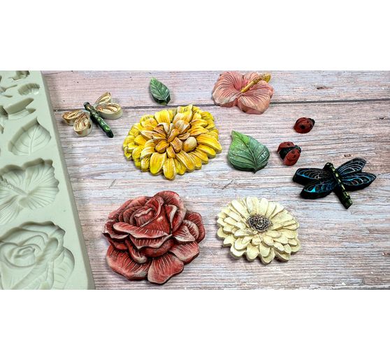 Moule en silicone « Secret Diary – Butterflies and Flowers »