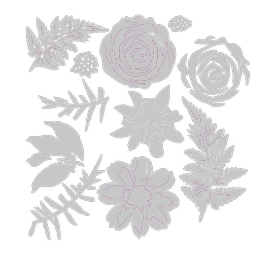 Gabarit d’estampe Sizzix Thinlits « Flowers & Fern »
