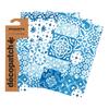 Papier D&eacute;copatch &laquo; Carreaux de mosa&iuml;que Bleu &raquo;