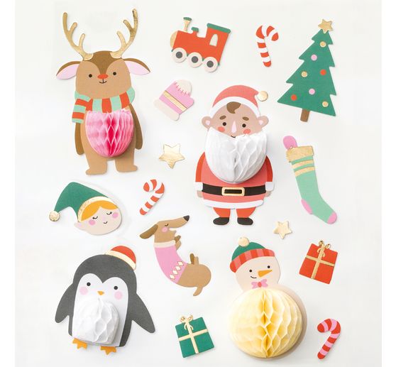 Stickers boules papier alvéolé « Christmas »