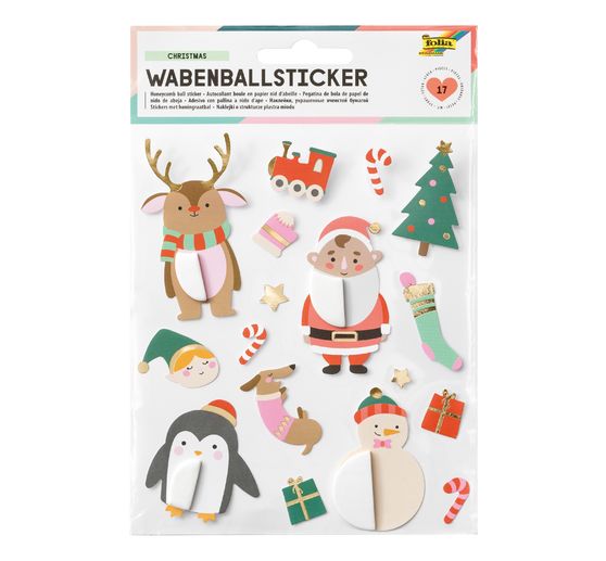 Stickers boules papier alvéolé « Christmas »