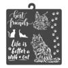 Schablone "Orchids and Cats - Best Friends"