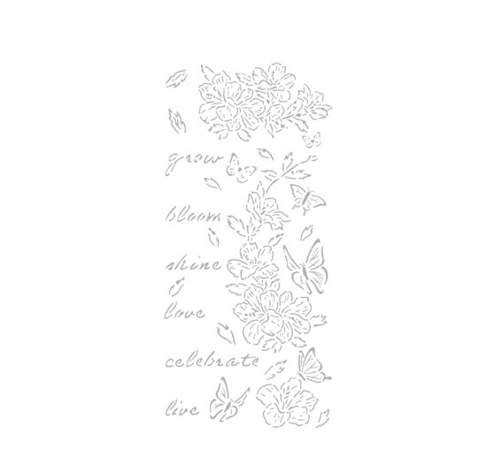 Pochoir « Secret Diary – Flowers & Butterfly »