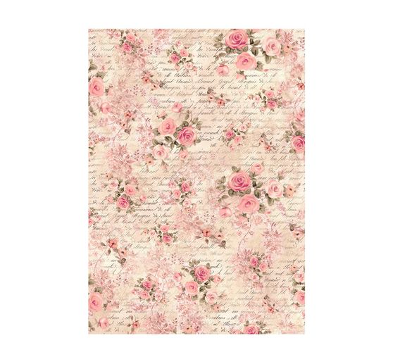 Motif straw silk backgrounds "Shabby Rose"