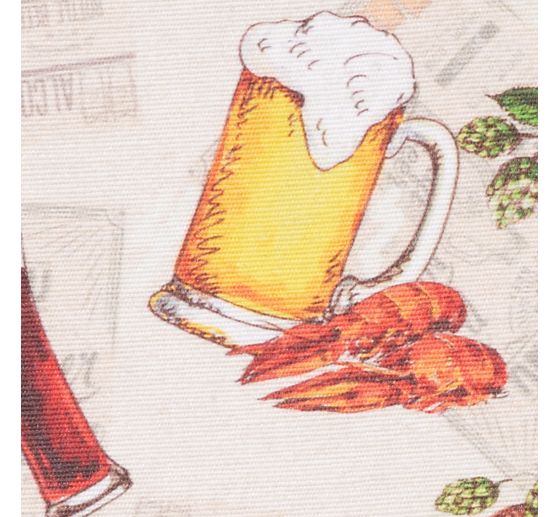 Tissu imprimé aspect lin au mètre « Bière »