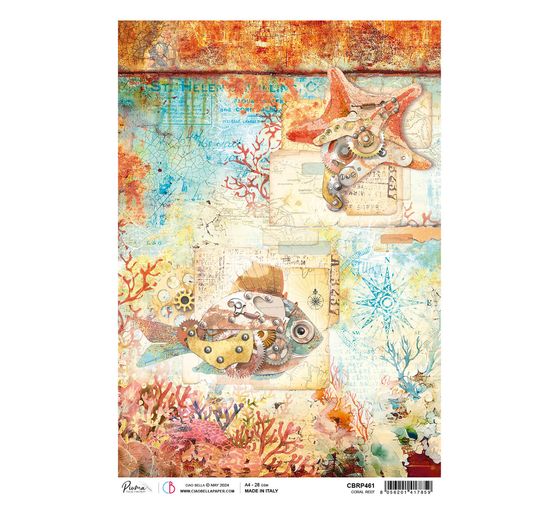 Soie de paille à motifs « Coral Reef – Coral Reef »