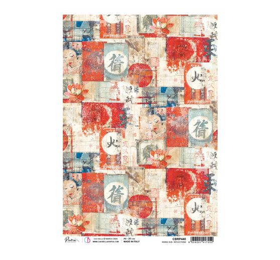 Soie de paille à motifs « Land of the Rising Sun – Reflections »