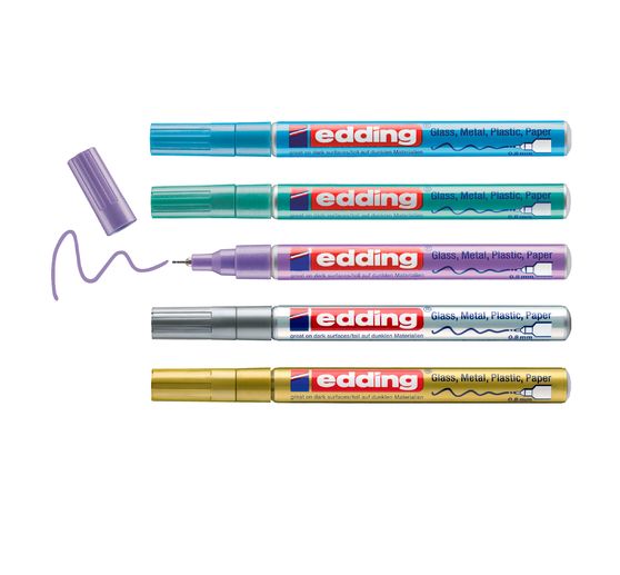 edding 780 Glanzlack-Marker Metallic, Special, 5er-Set