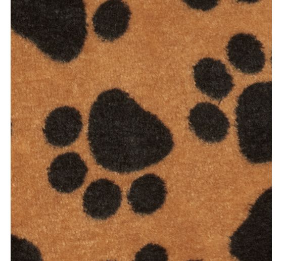 Tissu polaire « Pattes Noir sur Marron »