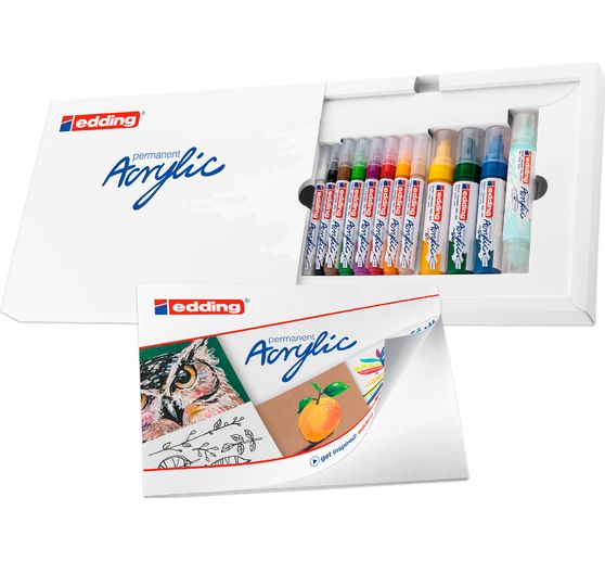 Marqueurs acrylique edding « Permanent Acrylic – Basic », set de 12