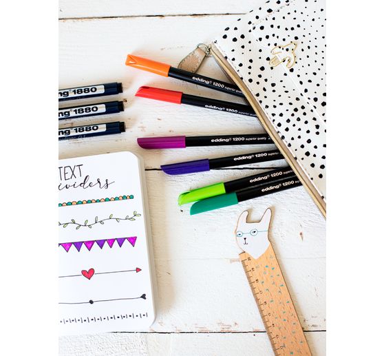 Feutres de coloriage edding 1200, 1 mm, 20 pc. dans boîte métal