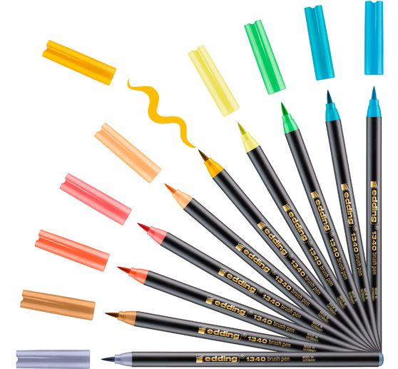 Feutres edding 1340 « Brush Lettering », set de 10