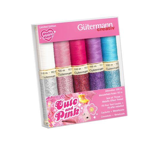 Box Cute and Pink Gütermann, 8 bobines