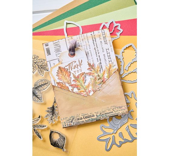 Sizzix Gabarit d'estampe et Clear Stamps "Forever Leaves by 49 and Market"