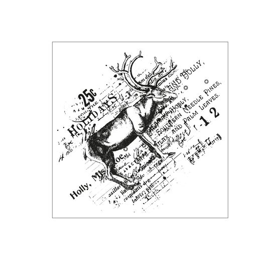 Sizzix Gabarit d'estampe et Clear Stamps "Reindeer Mix Cluster by 49 and Market"