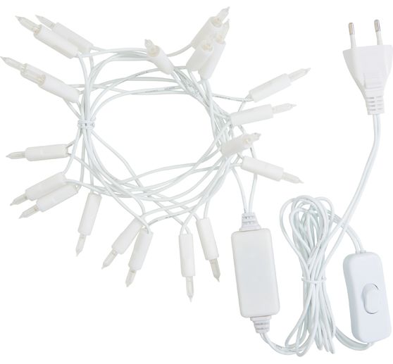 Konstsmide Mini guirlande lumineuse LED avec interrupteur, 20 diodes blanc chaud