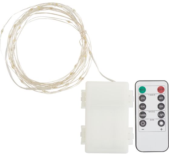 Outdoor Micro-LED-Lichterkette, mit Fernbedienung, 50 LEDs