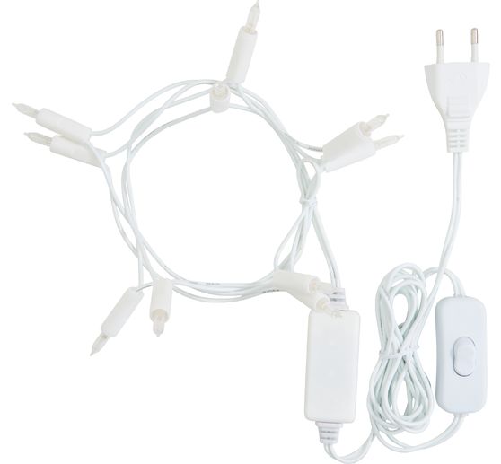 Konstsmide Mini guirlande lumineuse LED avec interrupteur, 10 diodes blanc chaud