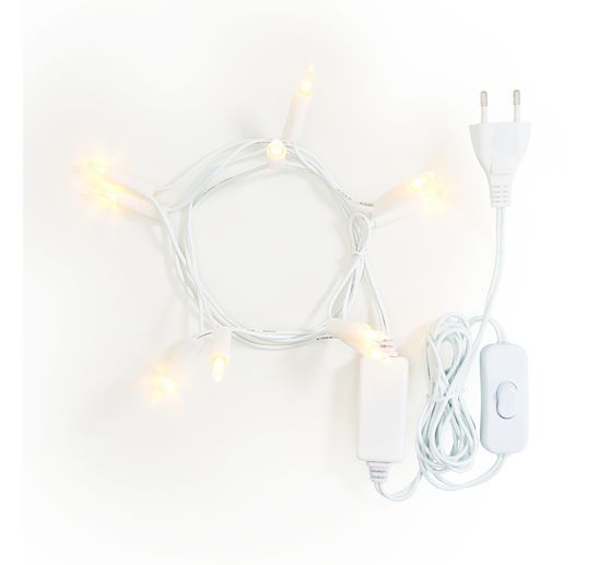 Konstsmide Mini guirlande lumineuse LED avec interrupteur, 10 diodes blanc chaud