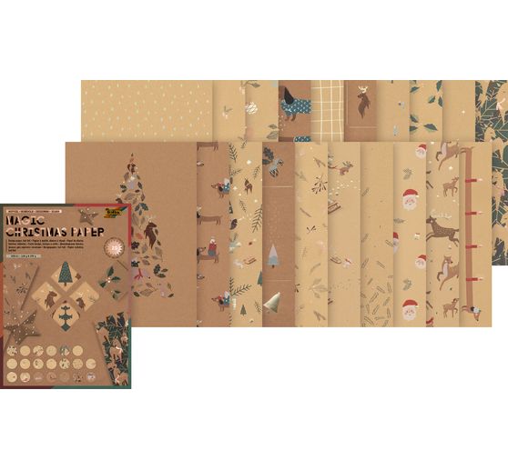 Bloc de papier à motifs « Papier kraft Christmas »