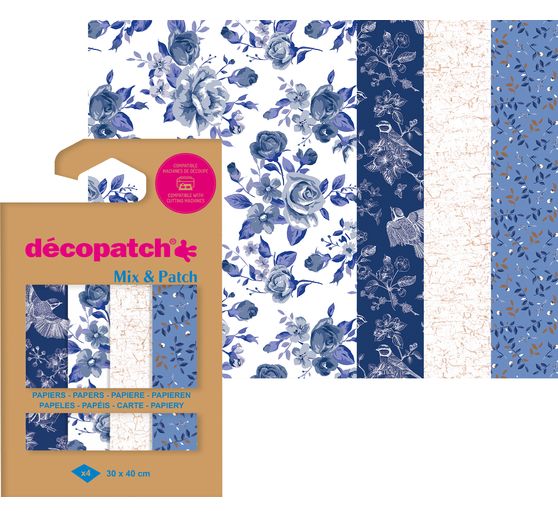 Décopatch Pocket Hot-Foil Collection Mix and Patch "Nature Royal Blue"