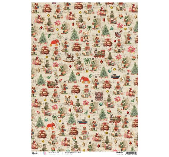 Soie de paille à motifs « Nutcracker – Vintage Toy »