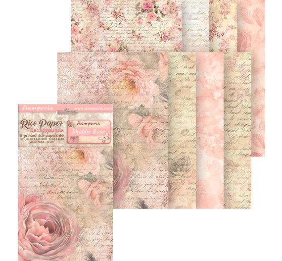 Motif straw silk backgrounds "Shabby Rose"
