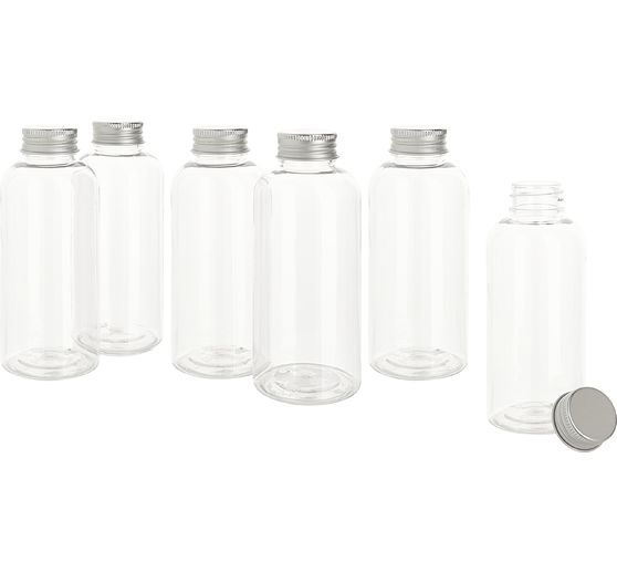 Bouteilles en plastique à bouchon à vis VBS, 6 pc.