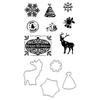 Set de gabarits d'estampe et tampons « Happy Holidays »