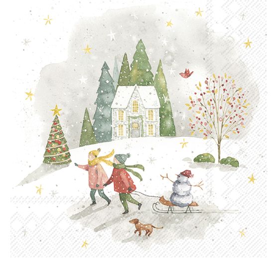 Serviette « Joyeuse journée d'hiver »
