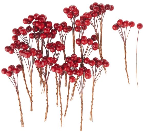 Piques de baies rouges, brillantes