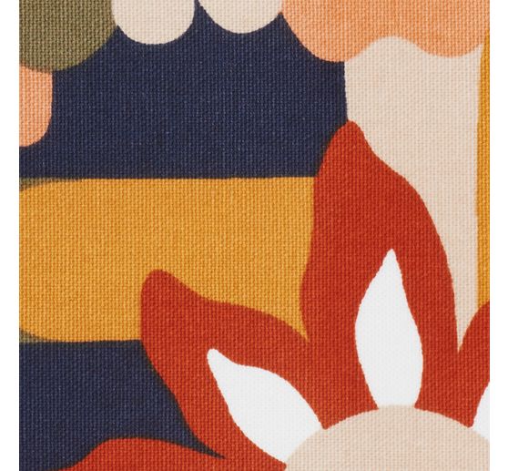 Halbpanama-Stoff "Naive Blumen"