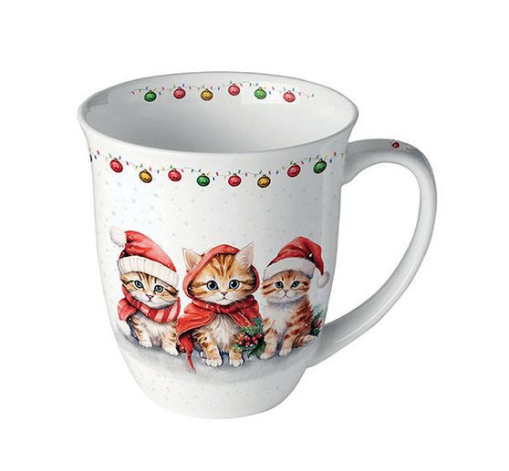 Serviette "Lustige Weihnachtskätzchen"