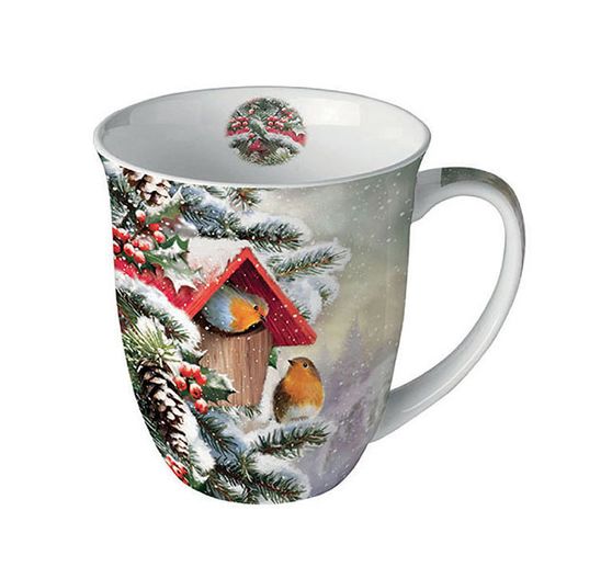 Napkin "Robin winter house"